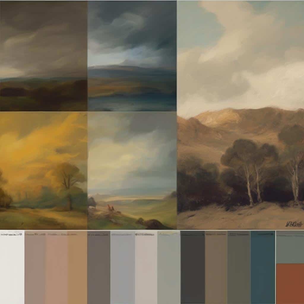 Οπτικό έργο τέχνης με τοπία και μηνύματα για το περιβάλλον και την τέχνη.